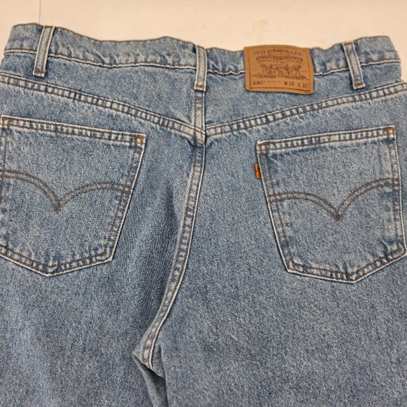 Levis 550 Vintage Orange Tab Mens 36x32 Relaxed Fit Tapered Blue Denim - Picture 4 of 9